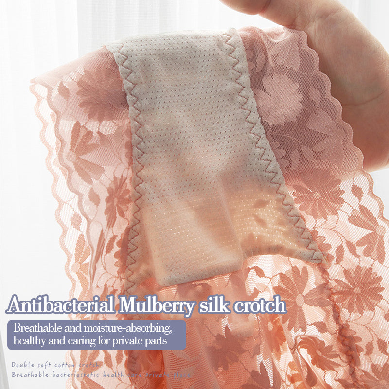 Sexy Seamless Thin Lace Silk Care Panties
