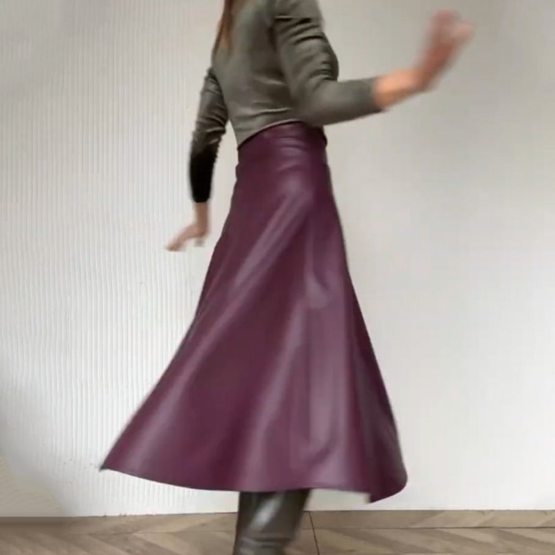 ✨ Women's Elegant Glossy Solid Color Skirt – Chic & Stylish! ✨