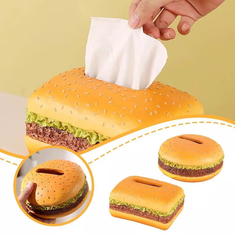 🔥Funny Hamburger Tissue Box