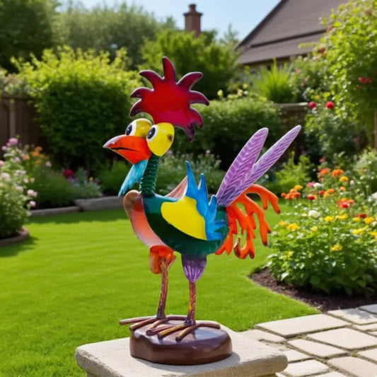 Metal-rooster Outdoor Statue