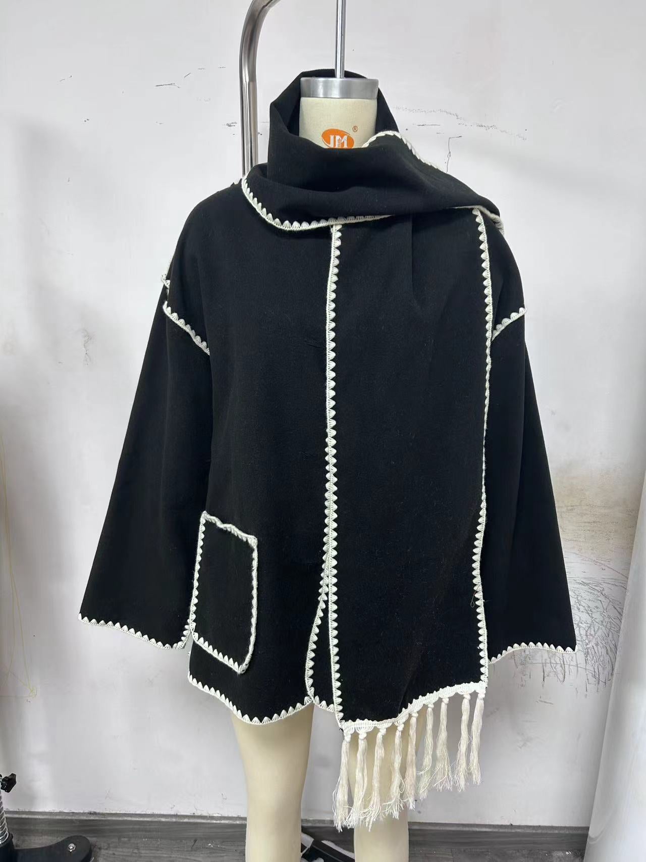 Hepburn Style Woolen Cape Coat