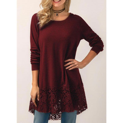 🔥HOT SALE-Autumn-Style Lace Hooded T-Shirt with Long Sleeves in Plus Size