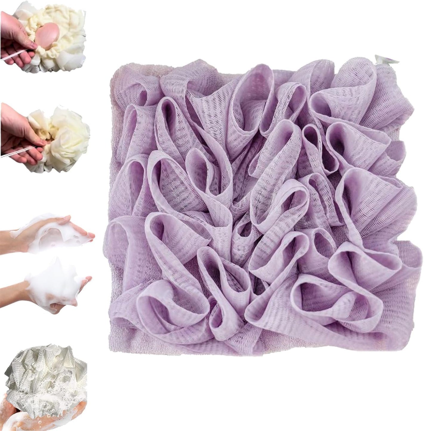 2-in-1 Bath Sponge & Washcloth