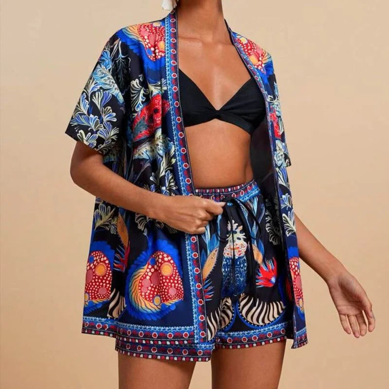 Women's Casual Bohemian Print Two Piece Set