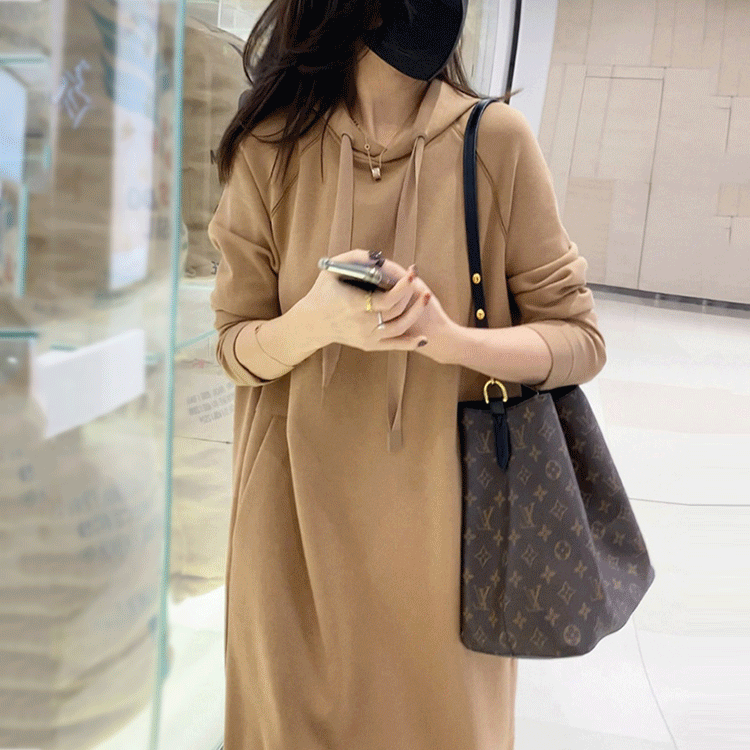 Hoodie loose slimming dress