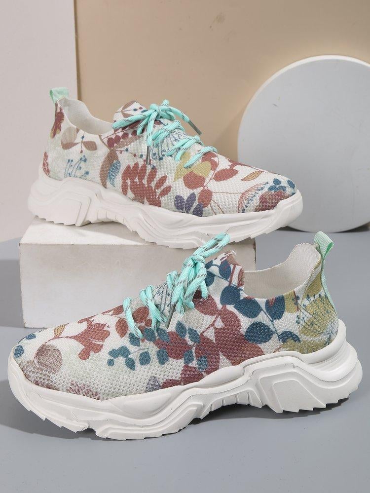 🔥 Floral Print Lace-up Breathable Orthopedic Sneakers