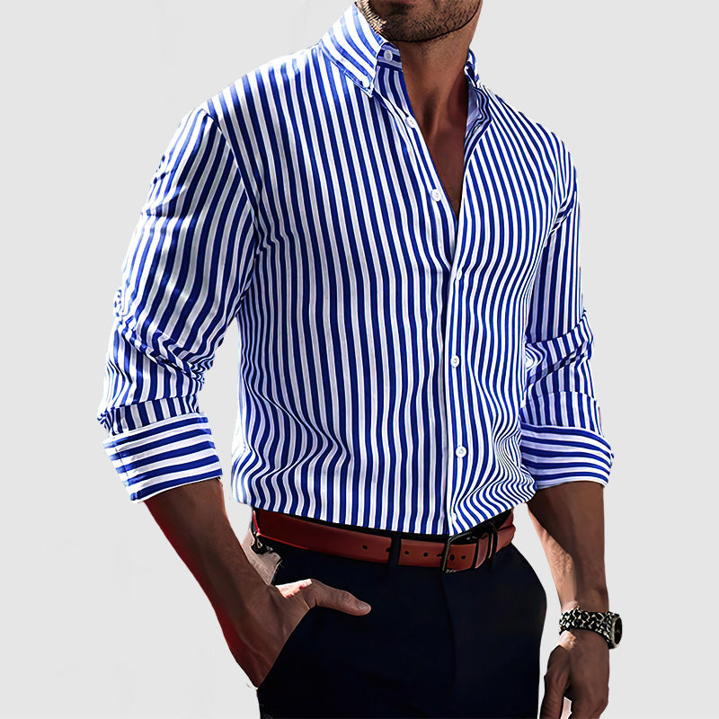Gentleman's Cotton Striped Long Sleeve Shirt