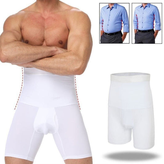 Men's Silicone Non-Slip High Waist Shapewear Boxer Briefs