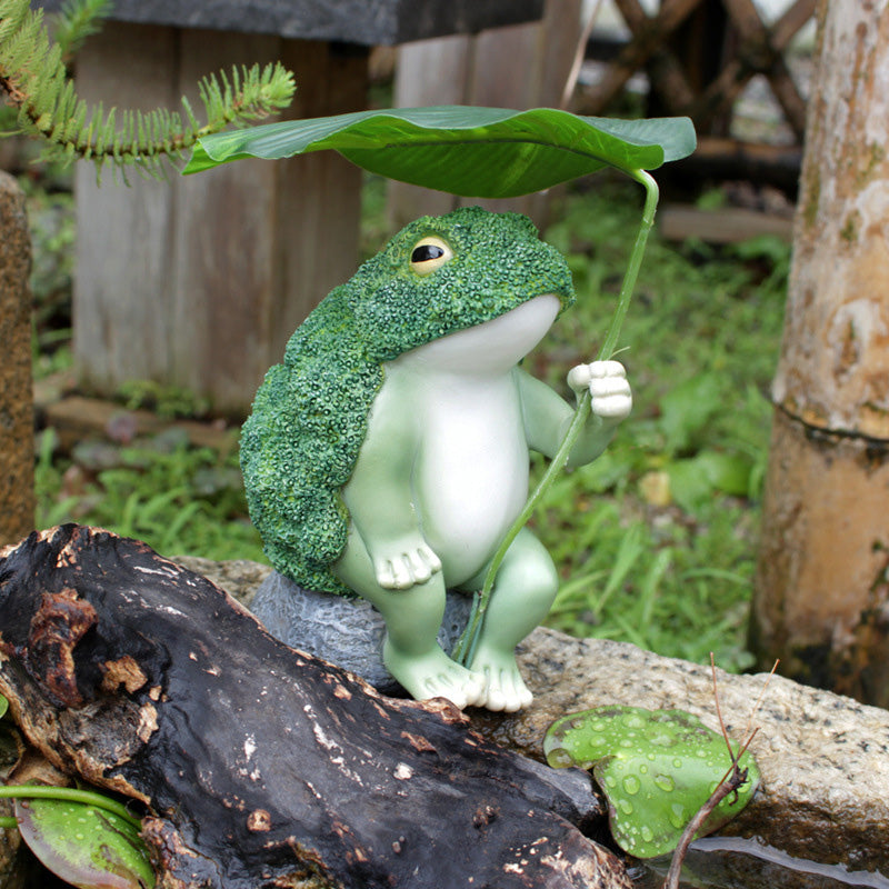 Simulated Broccoli Frog Ornament