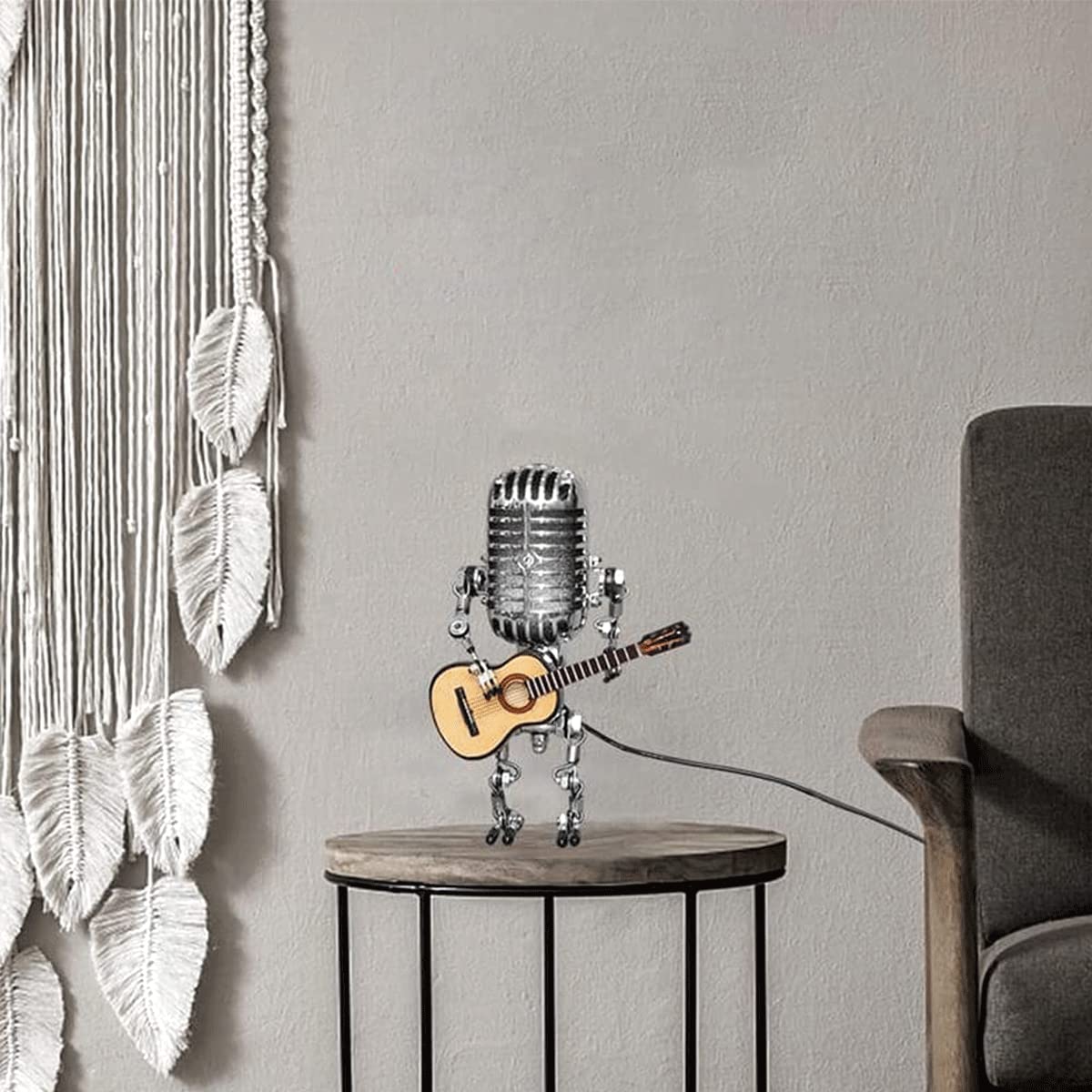 Vintage Metal Microphone Robot Desk Lamp