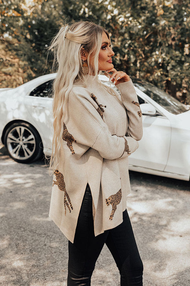 ⏳Casual Retro Tiger and Leopard Print Long-sleeved Top