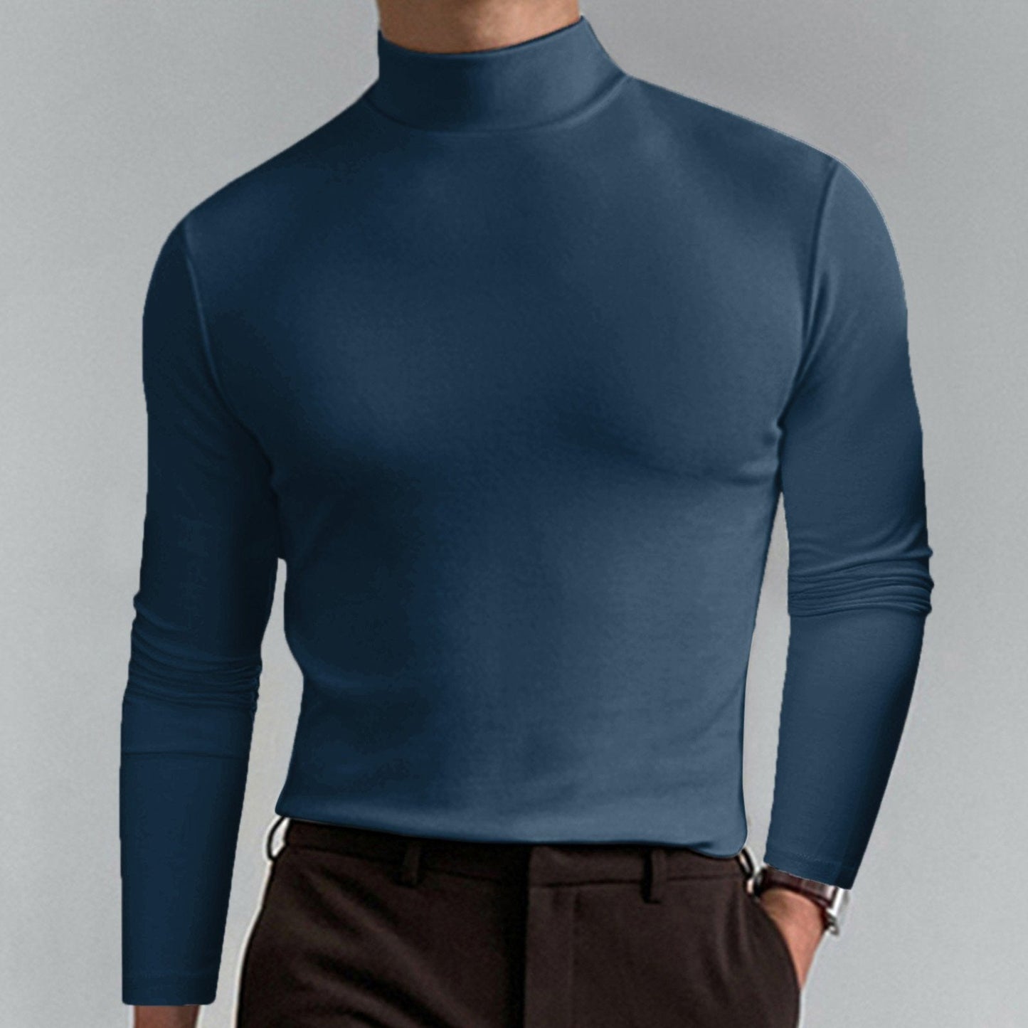 💝Mens High Neck Slim Fit Long Sleeve T-shirt
