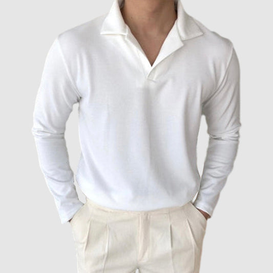 Men's V-neck small gingham top