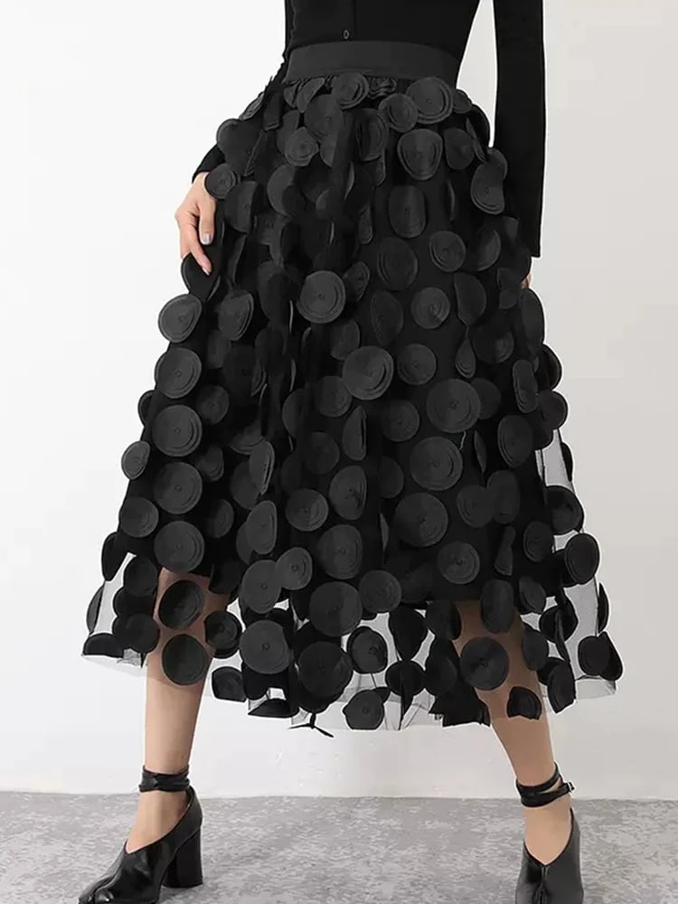 Heavy Industry Retro Big Swing Skirt Polka Dot Gauze Skirt
