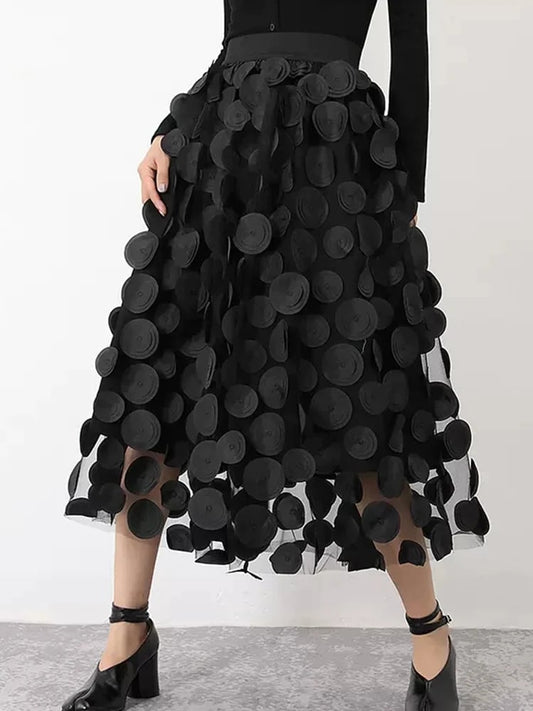 Heavy Industry Retro Big Swing Skirt Polka Dot Gauze Skirt