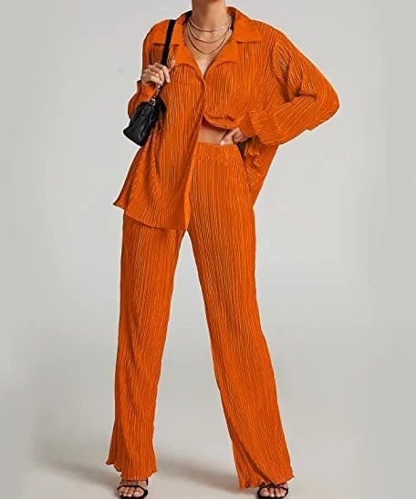 NEW Women's Elegant Pleated Two-Piece Set