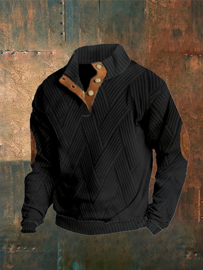 Men's Western Button Casual Sweatshirt