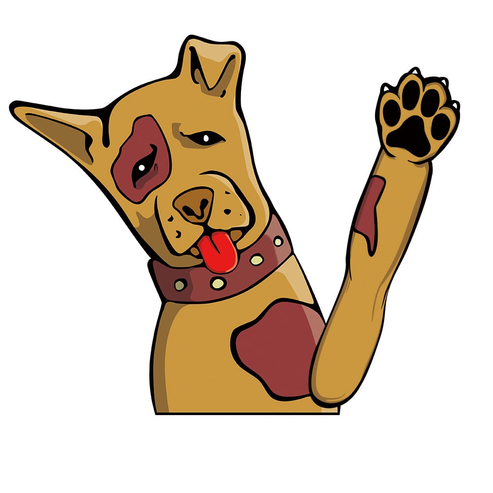 Dogs Waving Car Sticker Wiper