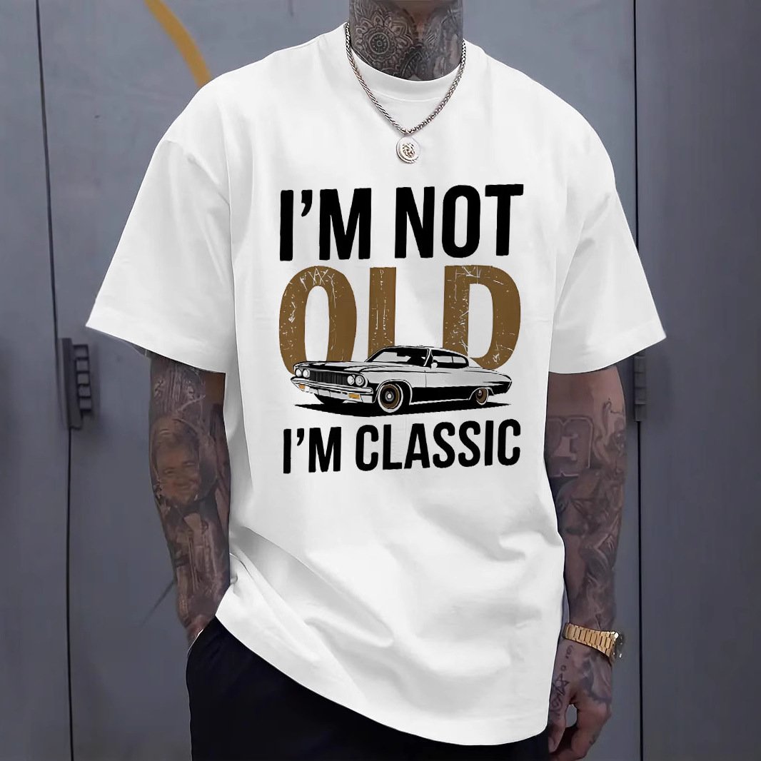 🔥3D retro car print casual short-sleeved shirt