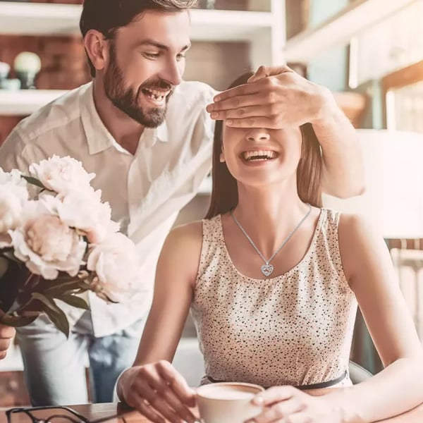 💎''Keep Me In Your Heart - Silver Interlocking Heart Necklace''💕