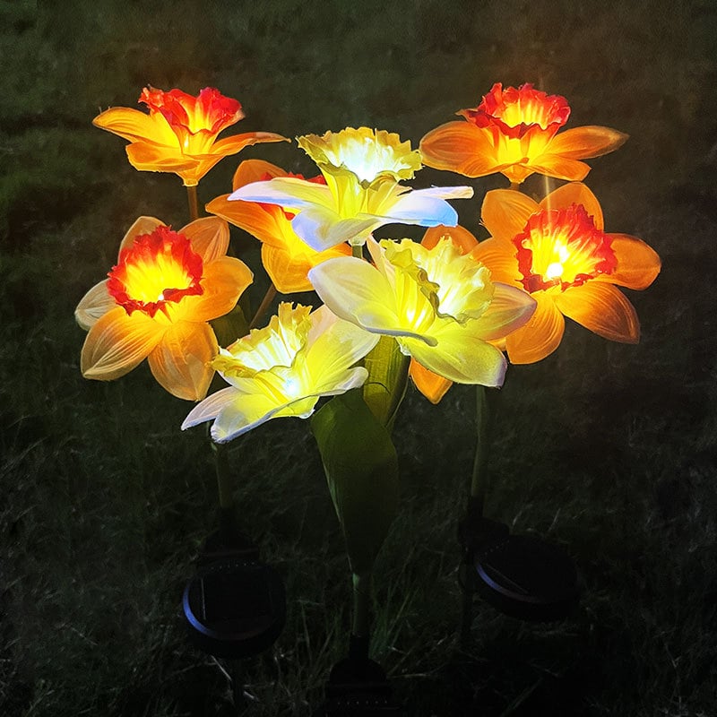 Waterproof Solar Narcissus Flowers Landscape Lights