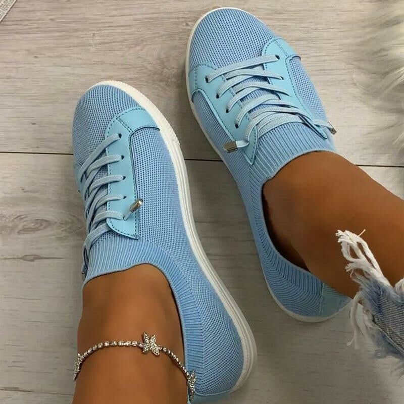 Casual Flat Heel Lace-up Canvas Sneakers