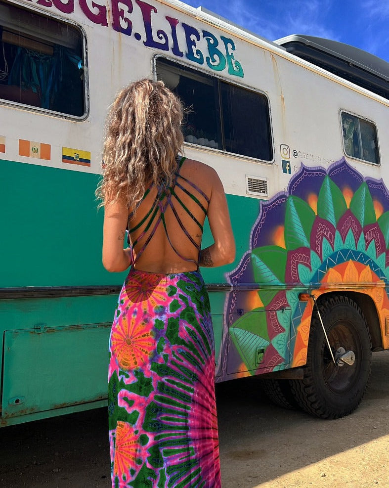 🔥Summer Music Festival Strap Open Back Dress