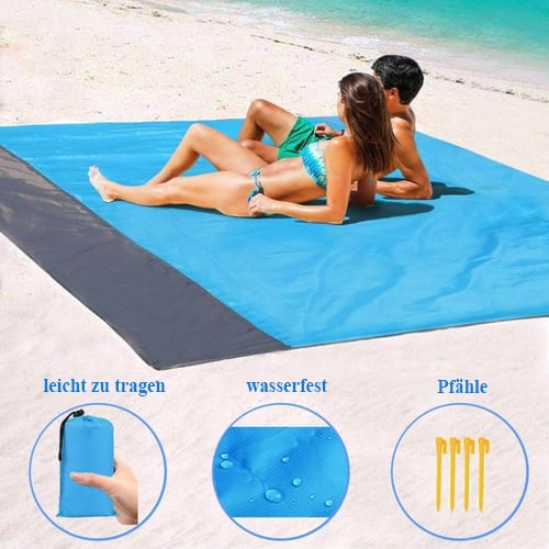 Sand-fastened beach blanket👨‍👩‍👧‍👦