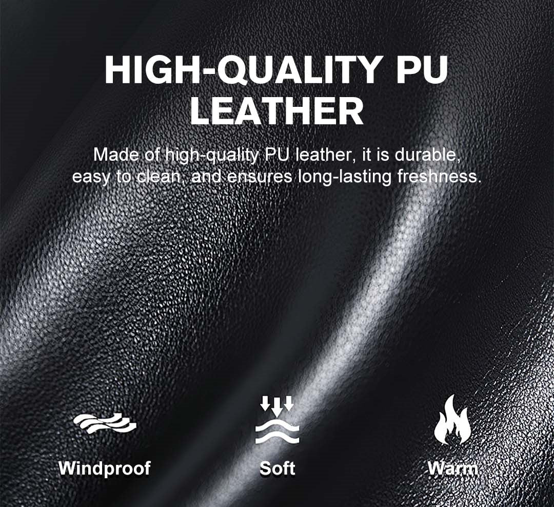 🔥🔥PU Leather Flat Top Warm Baseball Cap