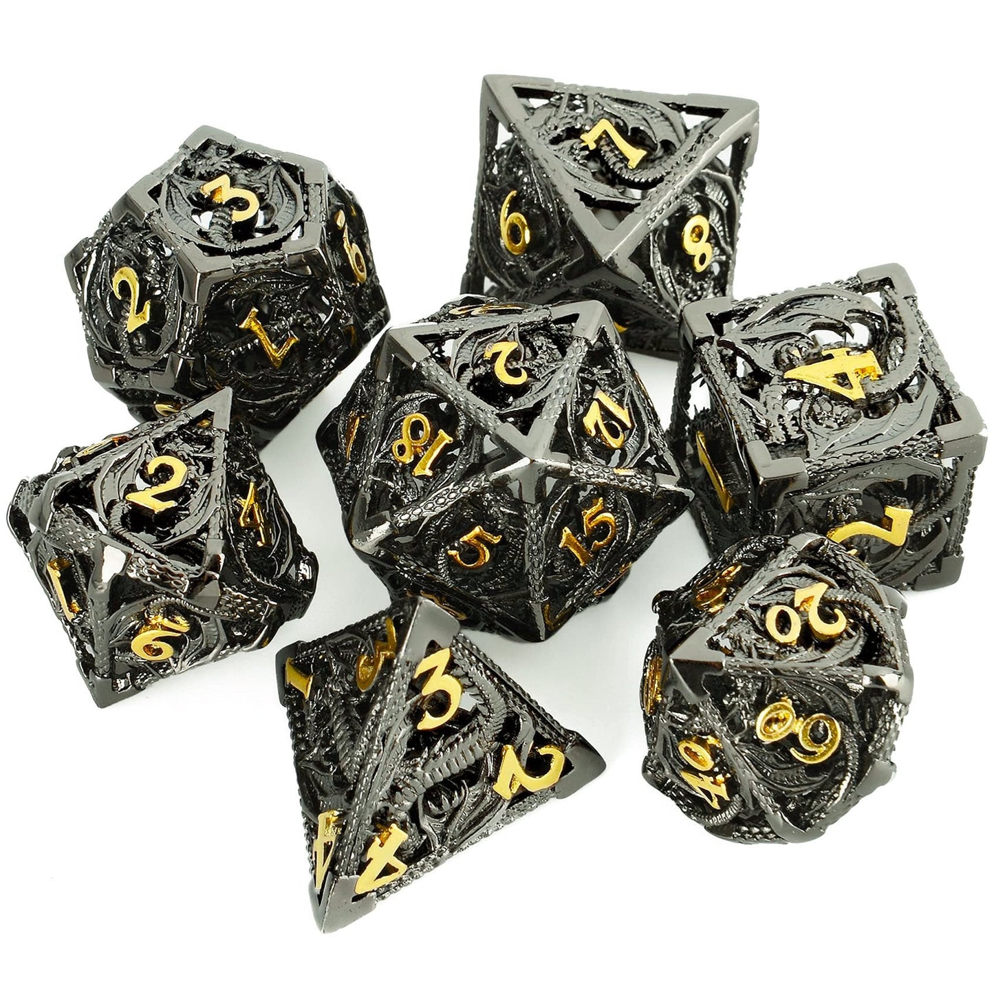 Hollow Metal Dragon Shaped Carving Dice Set🐲