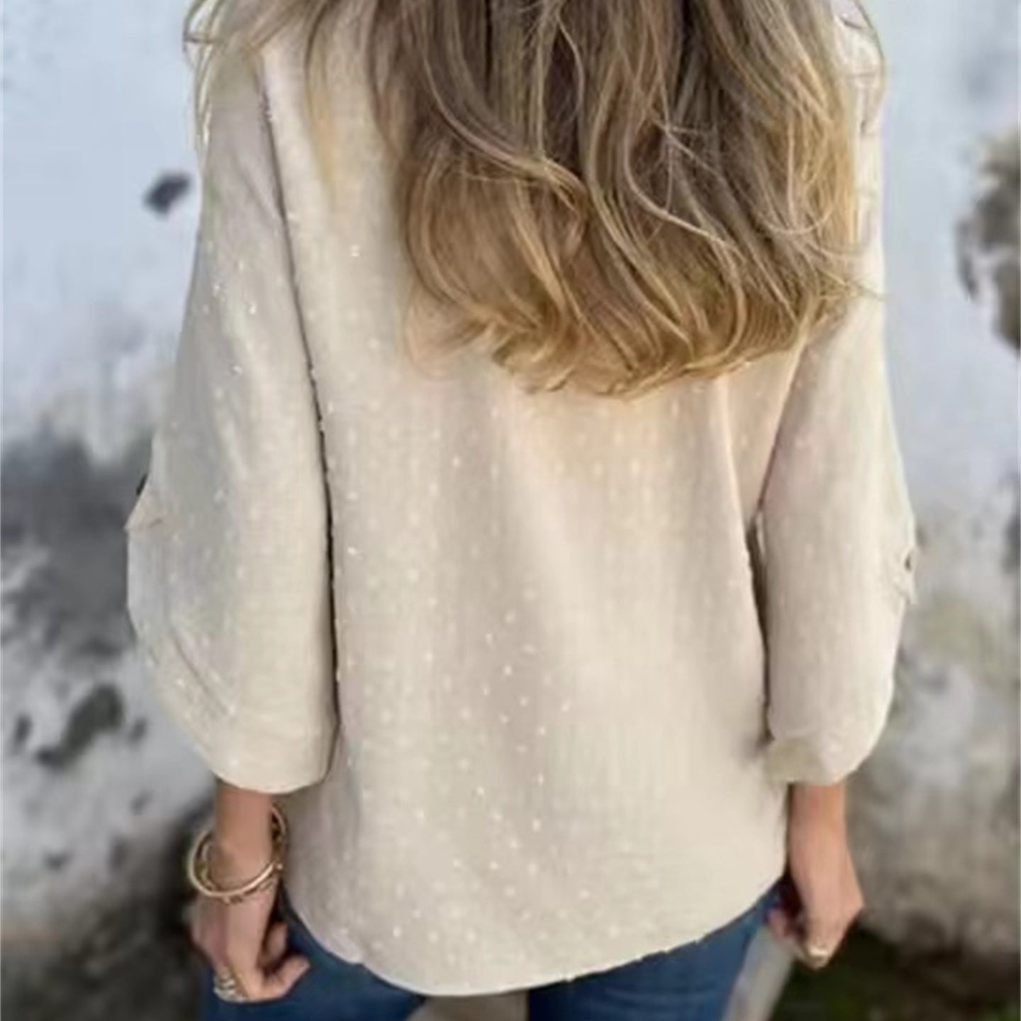 👚Women's Casual Round Neck Jacquard Top