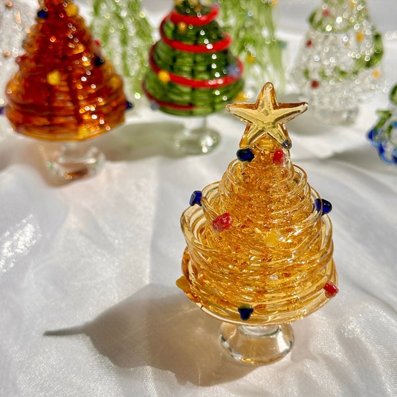 🔥 🎁Handmade Glass Christmas Tree Statue