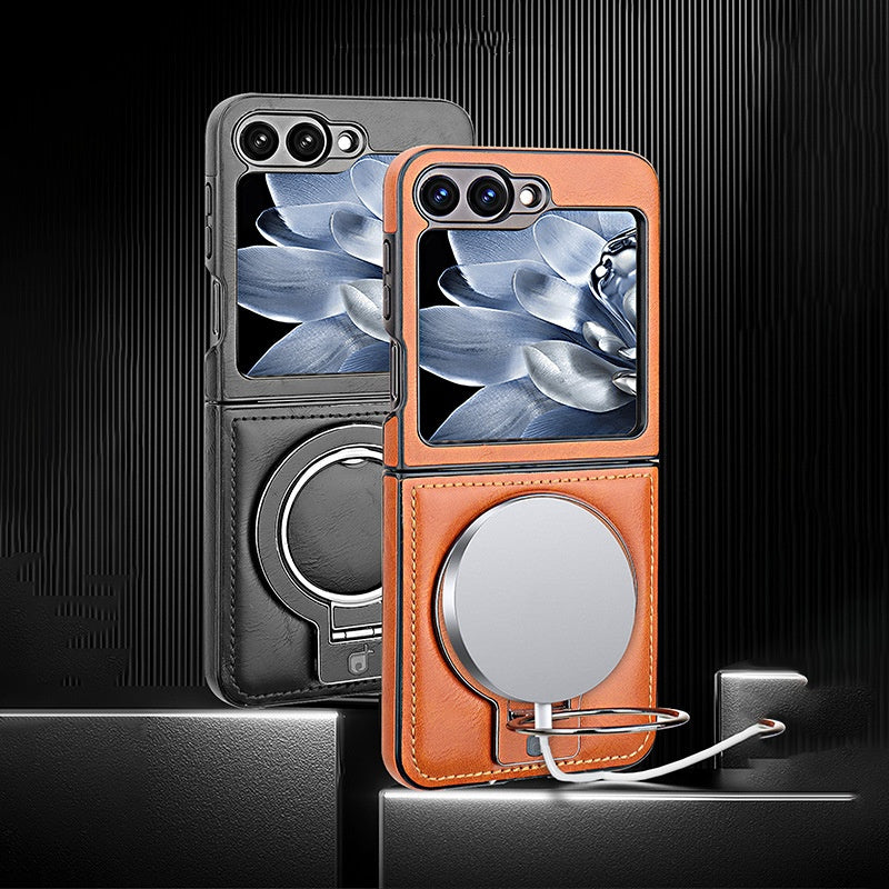 Magnetic Phone Case with Ring Stand for Galaxy Z Flip Series