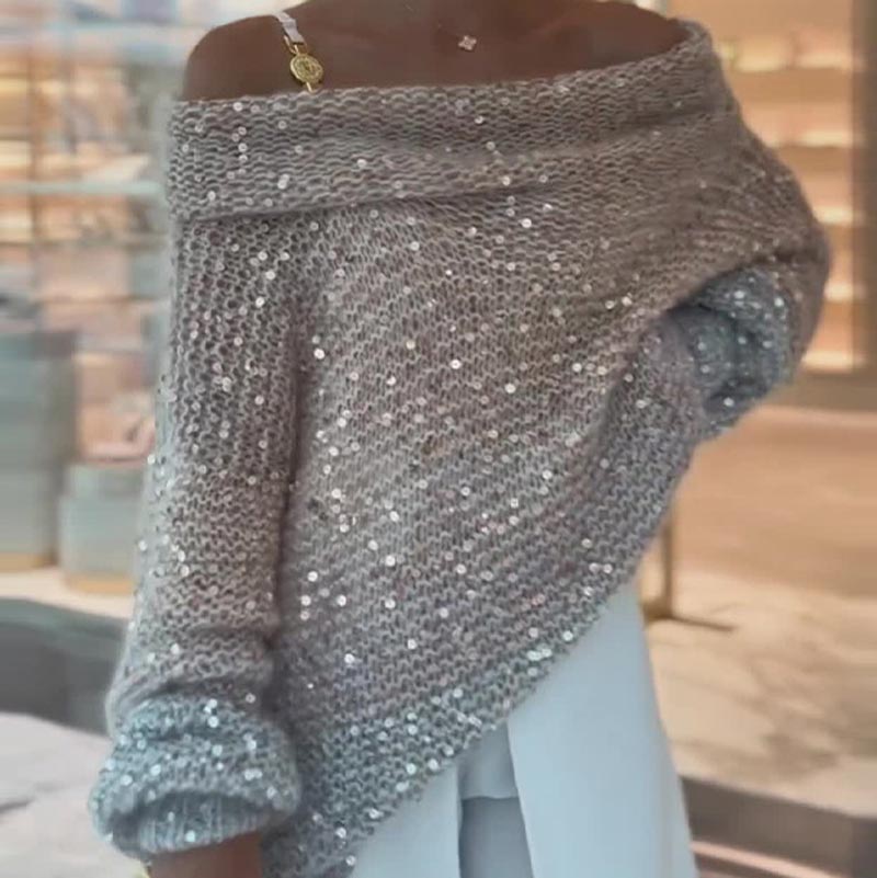 🔥Women's Off-Shoulder Cozy Loose Sweater