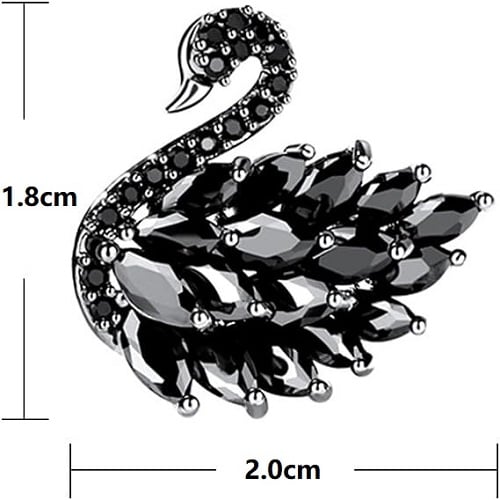 Silver Stylish Black Swan Earrings