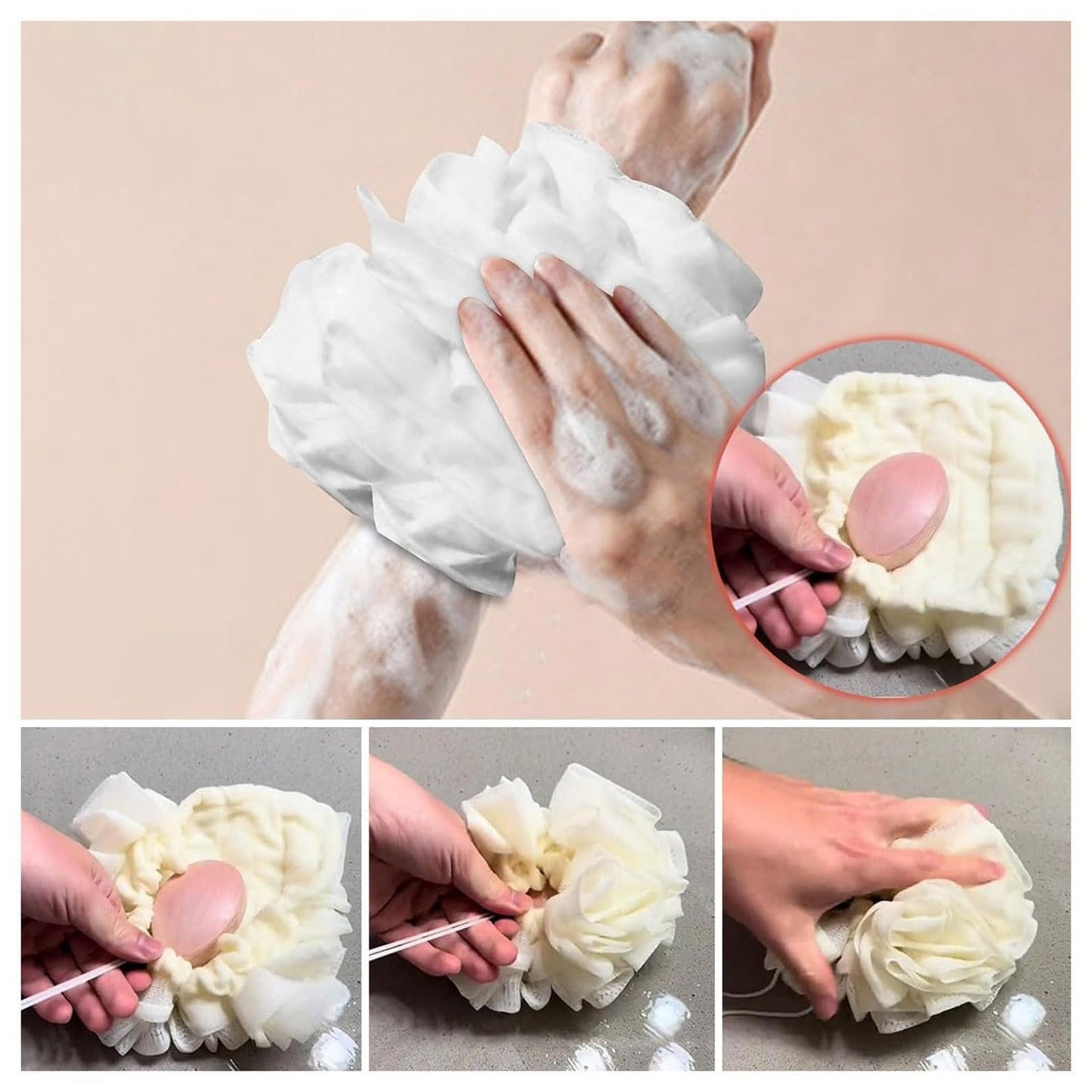 2-in-1 Bath Sponge & Washcloth