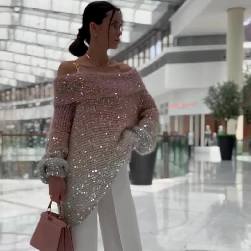 🔥Women's Off-Shoulder Cozy Loose Sweater