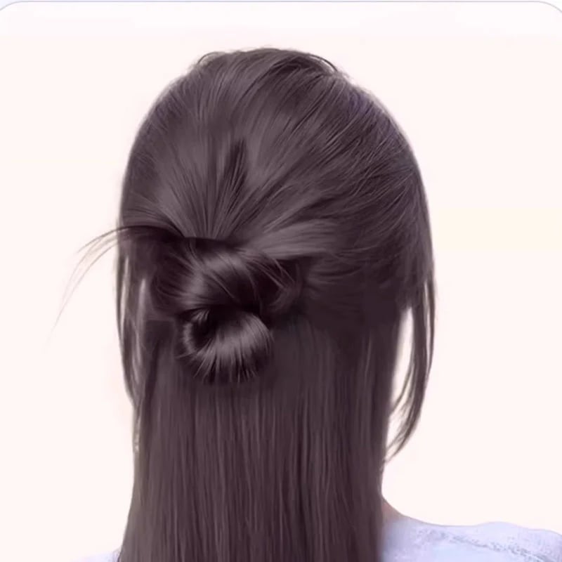 🎉Clip-on Feathered Bun Wig