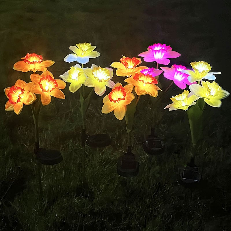 Waterproof Solar Narcissus Flowers Landscape Lights