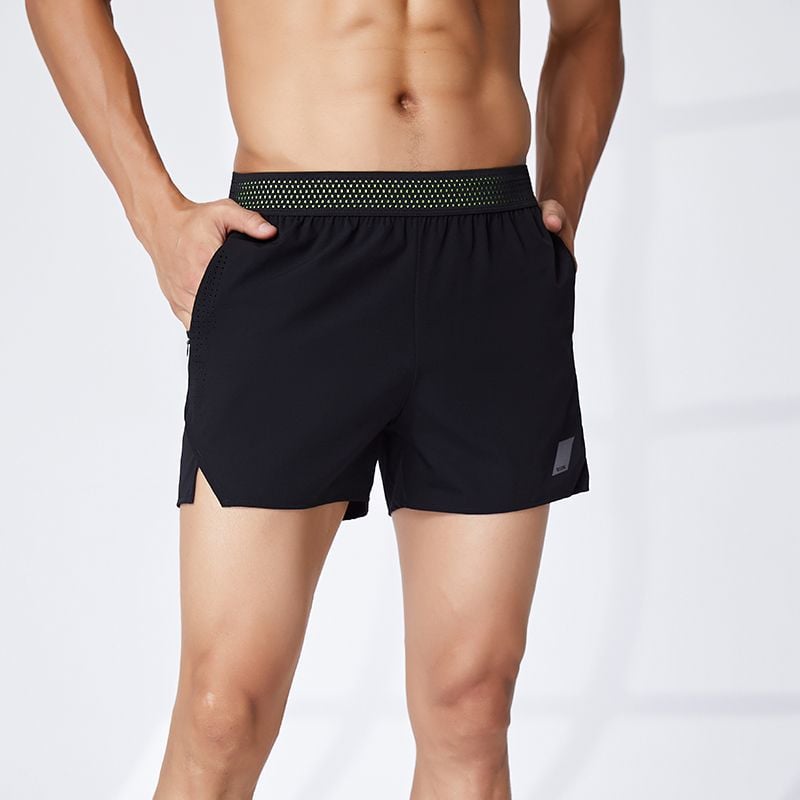 Men's Zipper Pockets Hiking Athletic Running Shorts
