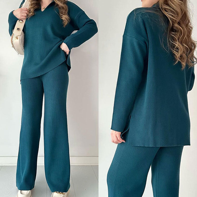 🎁V-Neck Casual Slit Knitted Two-Piece Set🎁