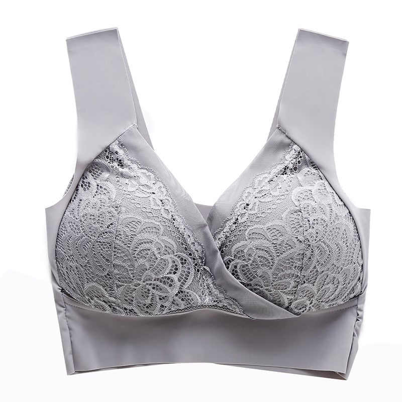 😍-Plus Size Comfort Extra Elastic Wireless Support Lace Bra