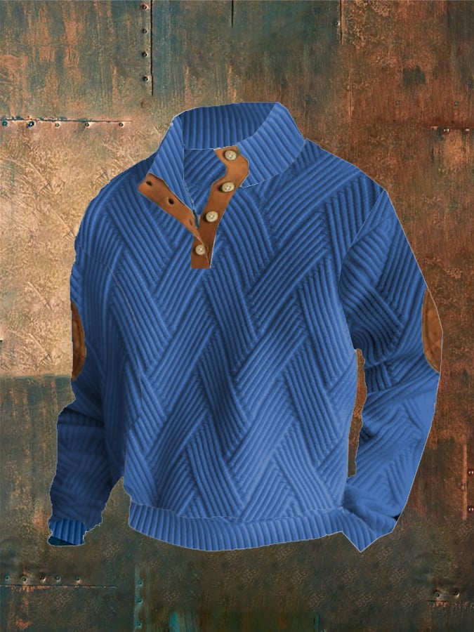 Men's Western Button Casual Sweatshirt