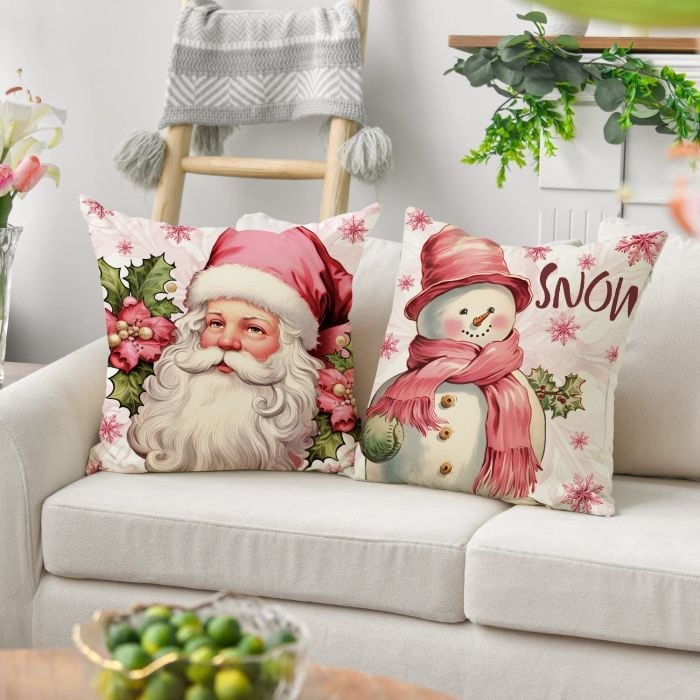 New Pink Christmas Pillow Covers-New Christmas Home Products
