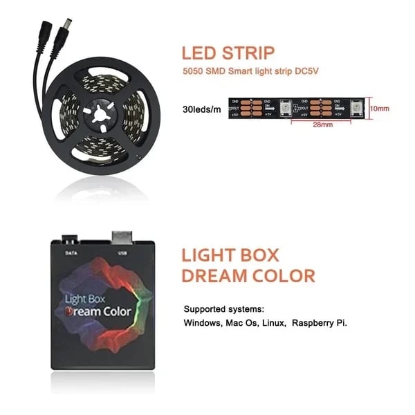 🎁TV PC Dream Screen USB LED Strip