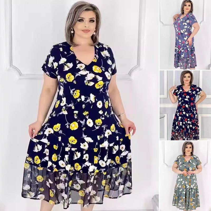 🌸Fashionable dresses for women with V-neck and floral print
