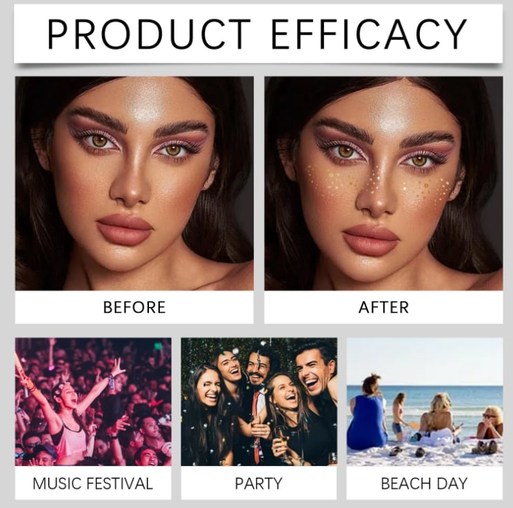 Glitter Skincare Freckles Face Tattoo