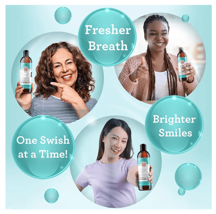 Oil Pulling Coconut & Mint Mouthwash - Natural Teeth Whitening