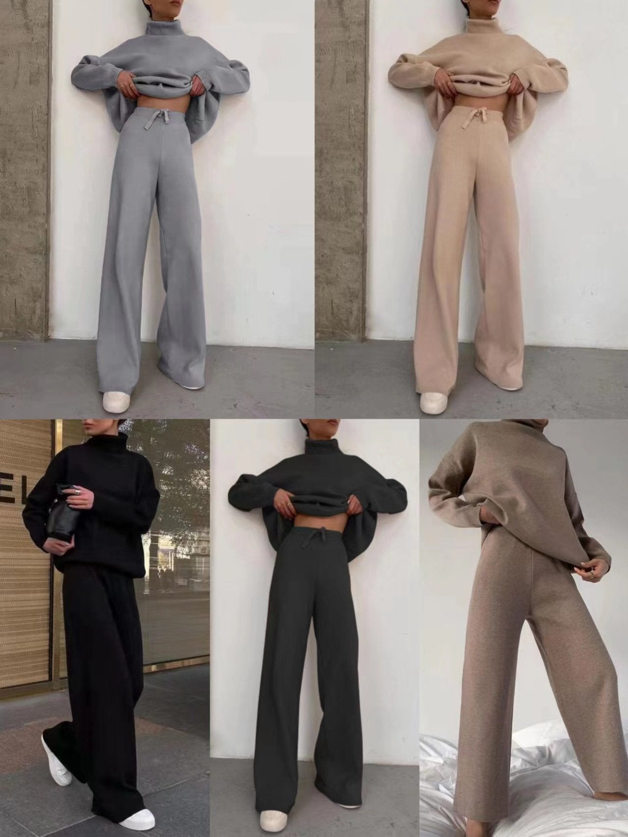 💥MID-NECK HOODIE SET