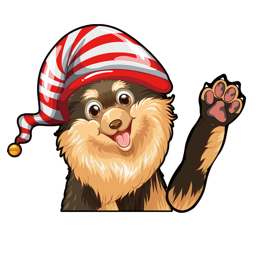 Dogs Waving Car Sticker Wiper